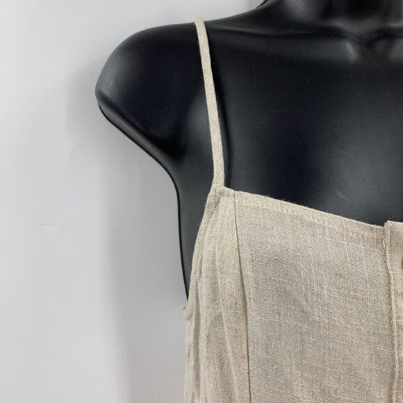 Topshop Women's Spaghettis Strap Linen Bland Full Button Front Dress Size 2 NWT - Picture 4 of 12